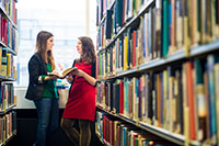 students in the library